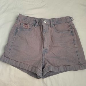 Women’s purple denim shorts